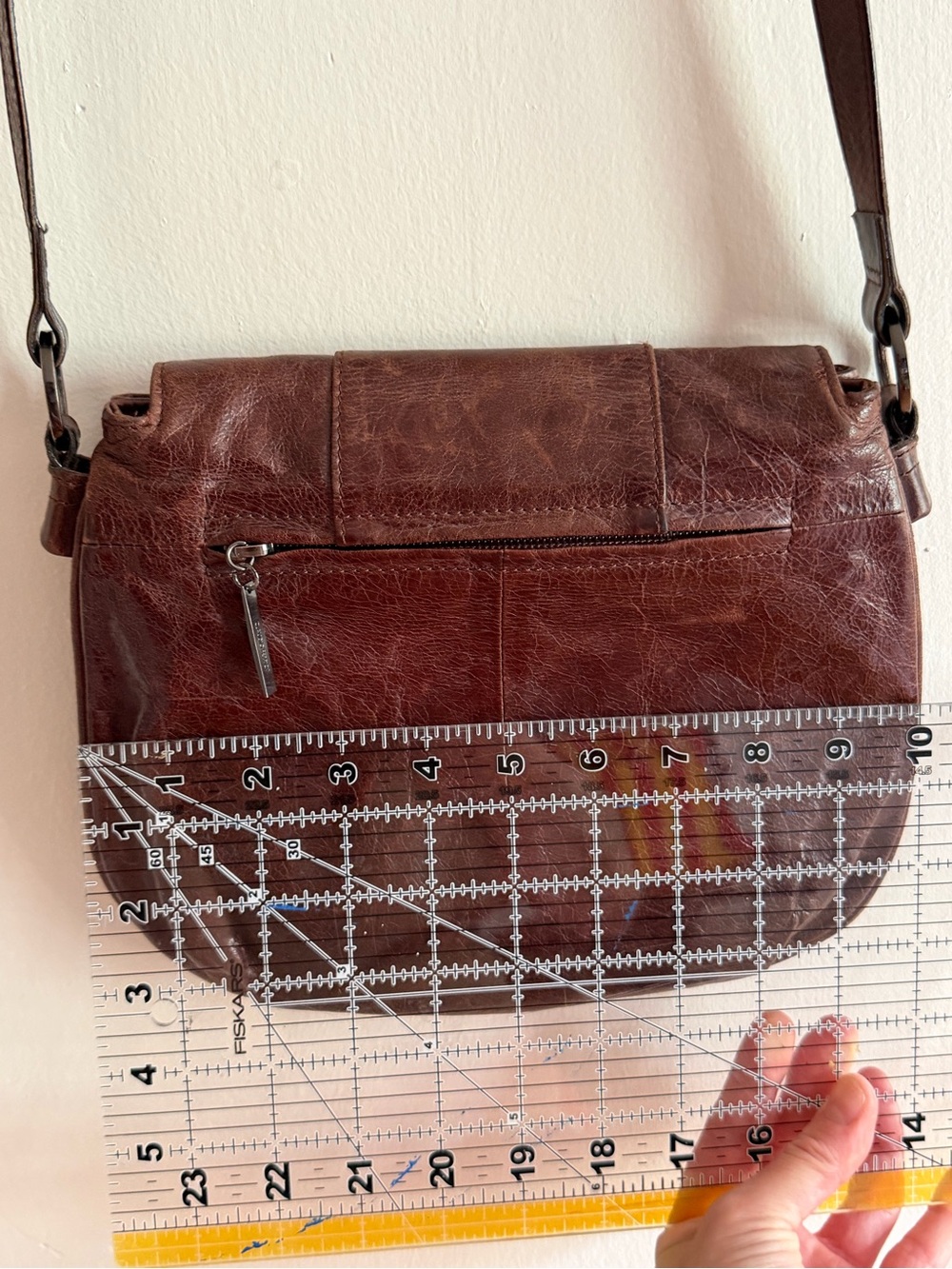 Claudio Ferrici Brown Leather Crossbody Saddle Bag - Picture 13 of 14